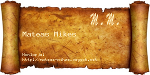 Mateas Mikes névjegykártya
